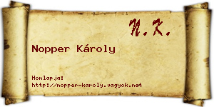 Nopper Károly névjegykártya