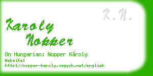 karoly nopper business card